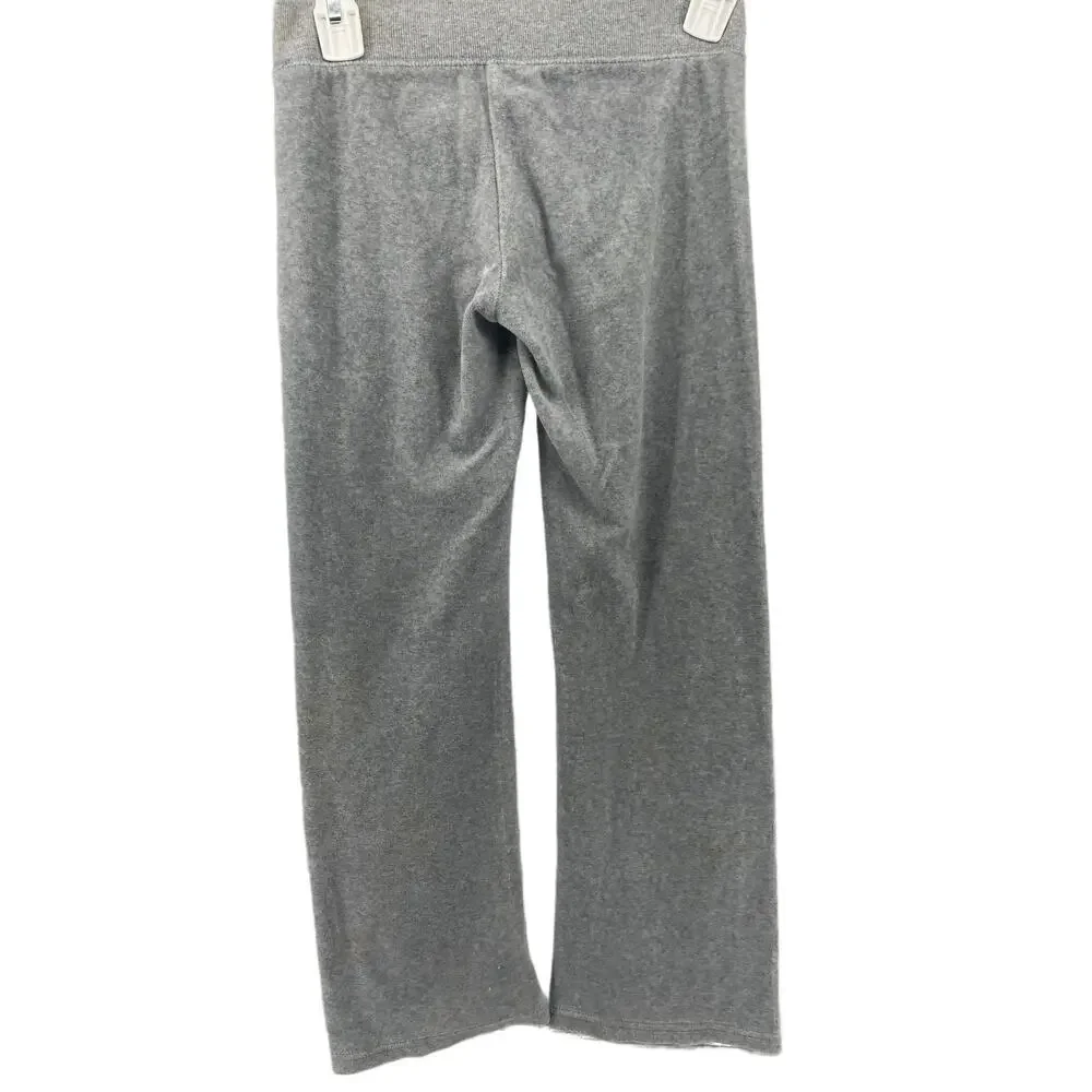 Girls' Gray Heart Embellished Track Sweatpants Youth